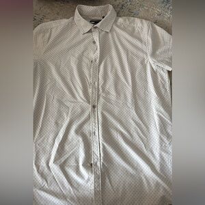 Kenneth Cole White Geometric Button Down Shirt